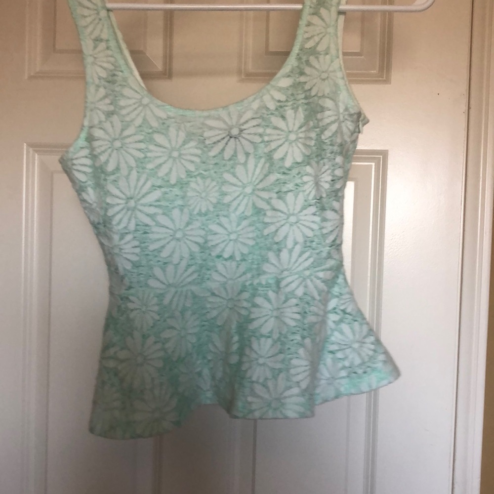 Forever 21 Floral Top Green